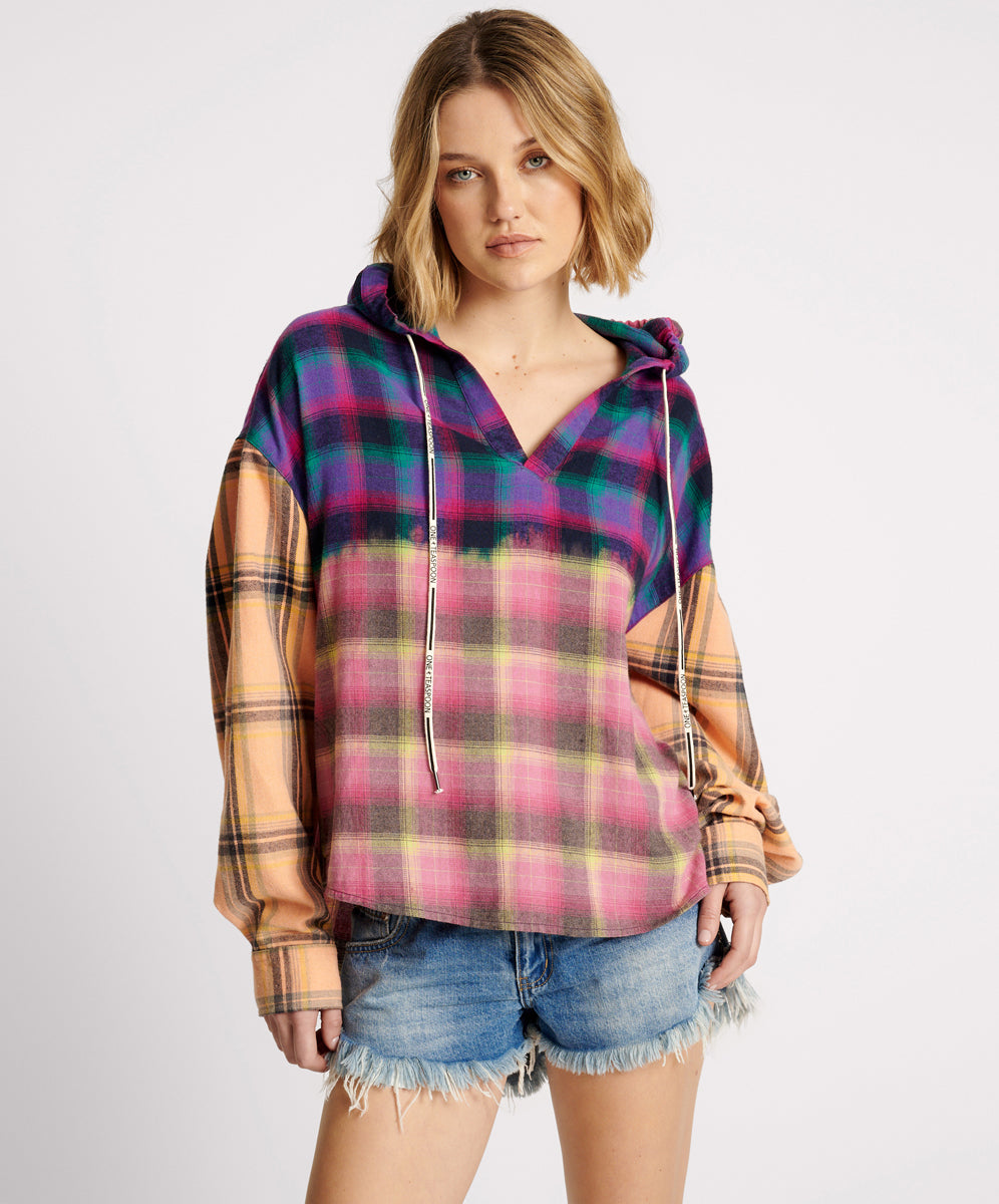 Flannel hooded shirt deals