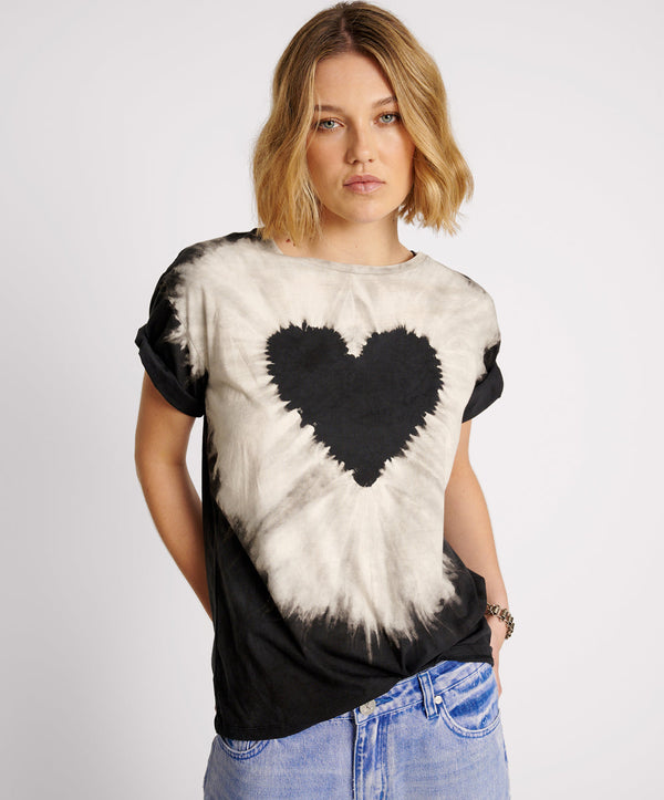 Heart Tie Dye Unisex Tee - Black