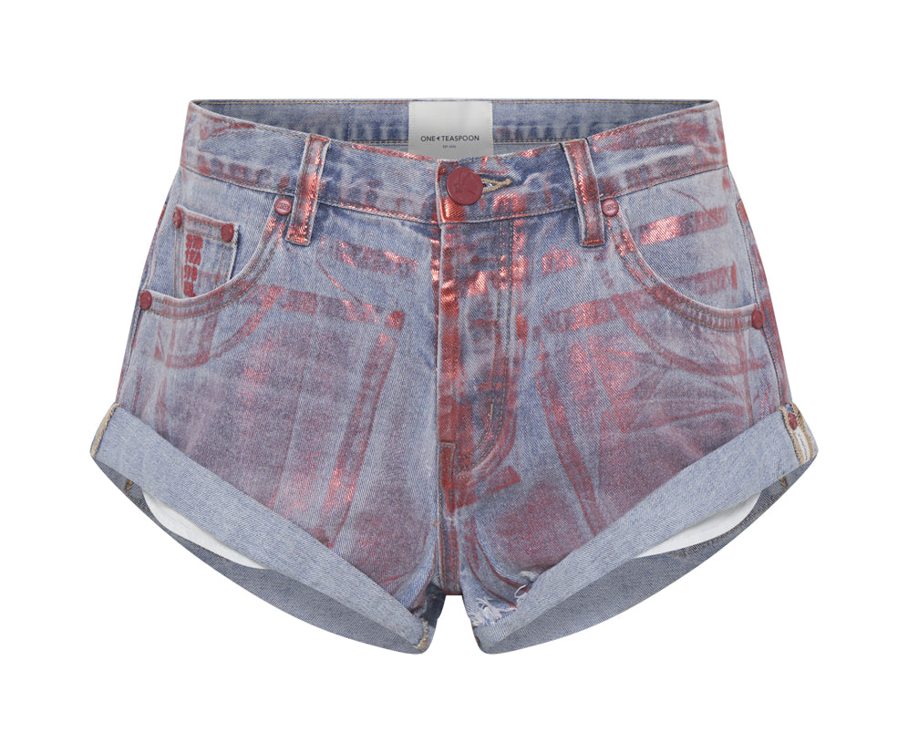 Bandits Low Waist Denim Shorts - Red Devil