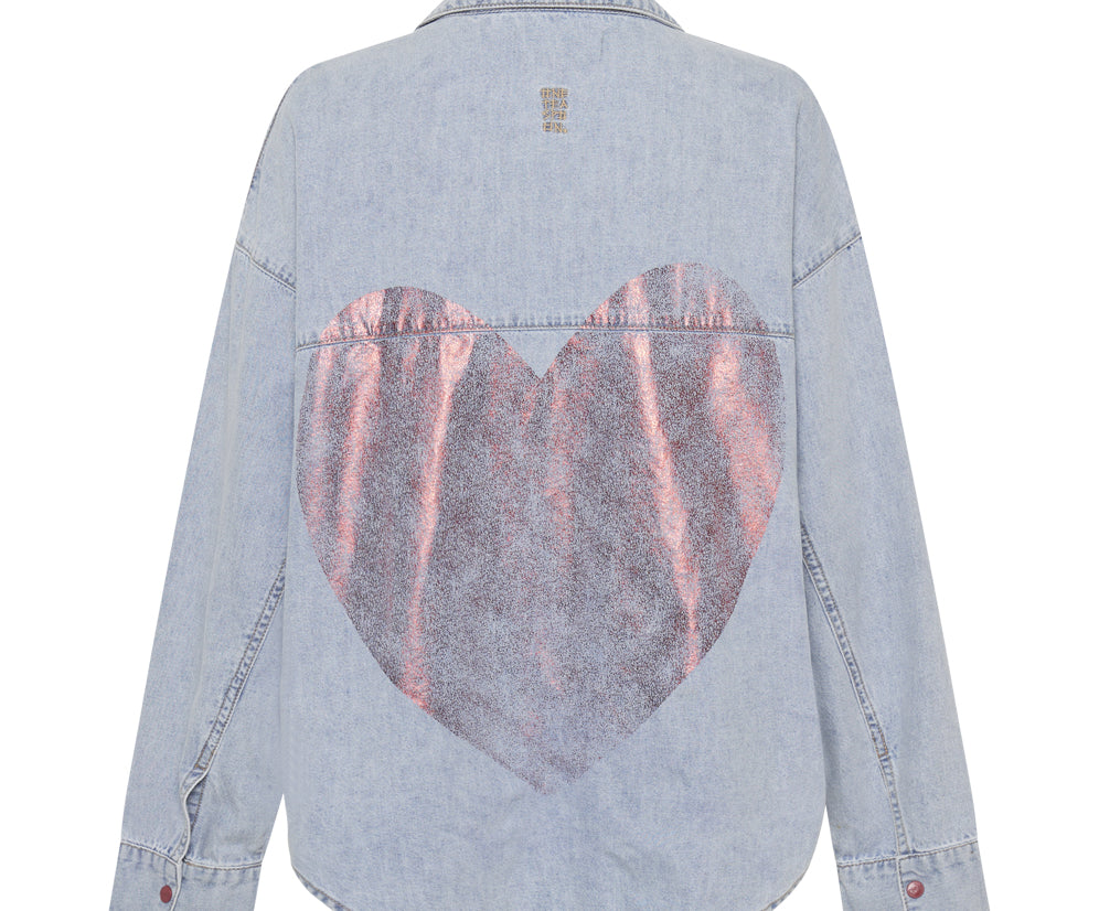 RED DEVIL HEART DARIA DENIM SHIRT