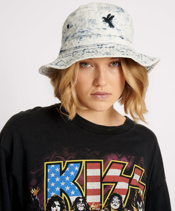 Denim Bucket Hat - Acid Check Print