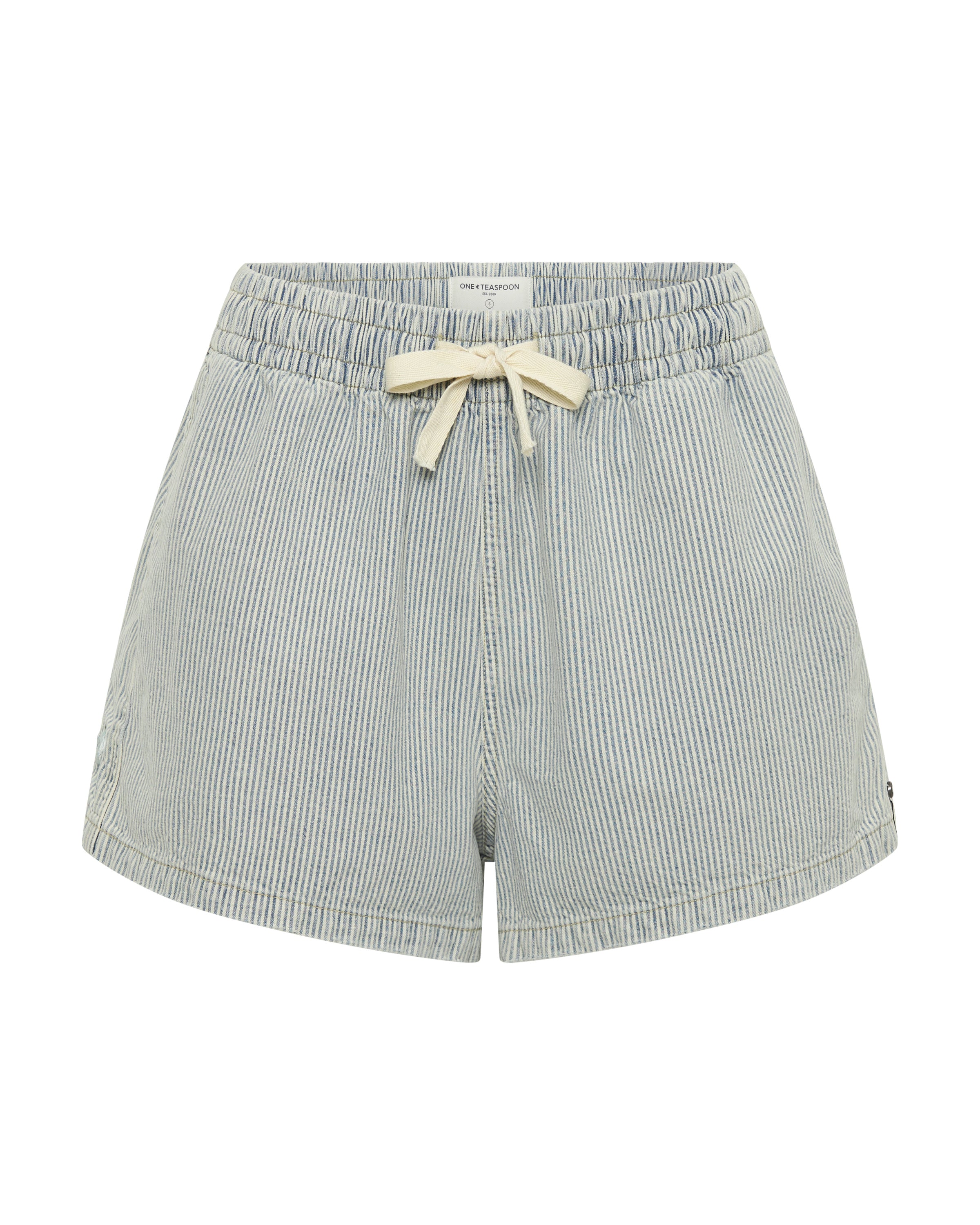 Denim striped shorts hotsell