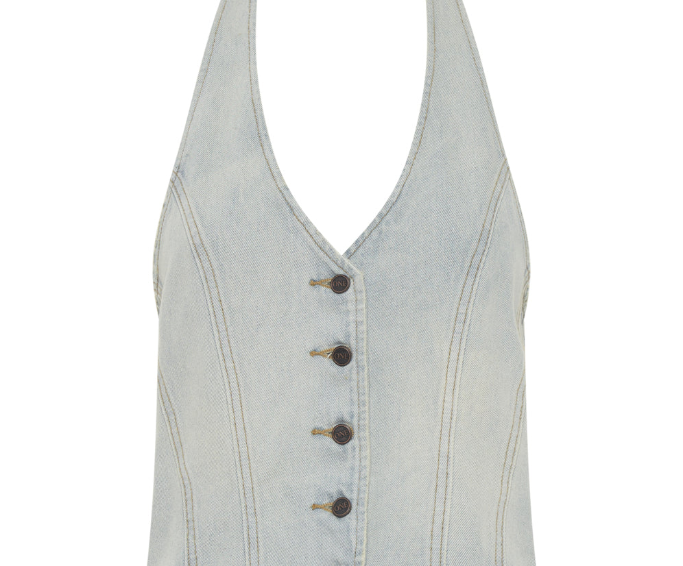 Denim Halter Top - Old West