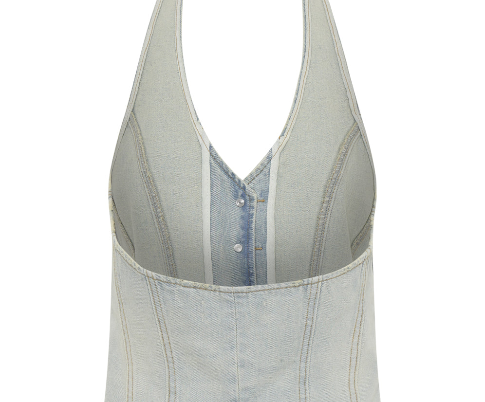 Denim Halter Top - Old West