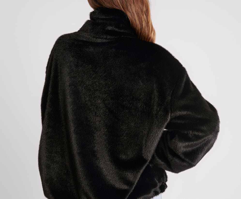 Sauvage Faux Fur Pullover Jacket - Black