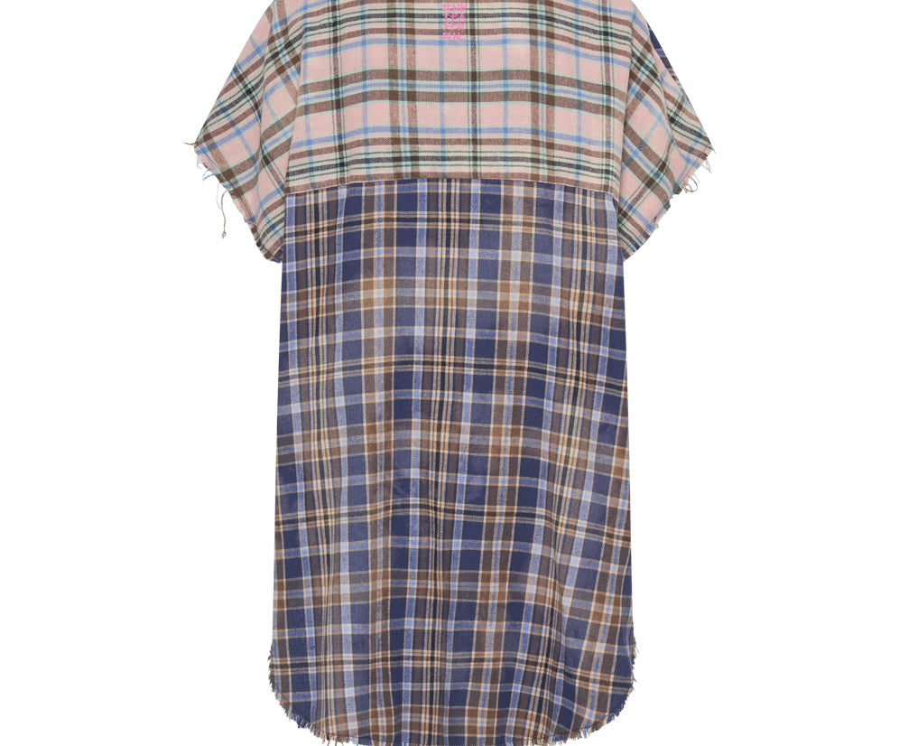 Mixed Flannel Cut Off Daria Shirt - Multi