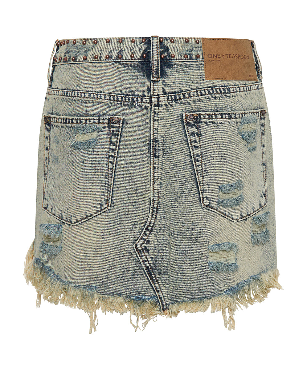 Junkyard Mini Denim Skirt Blue Dust