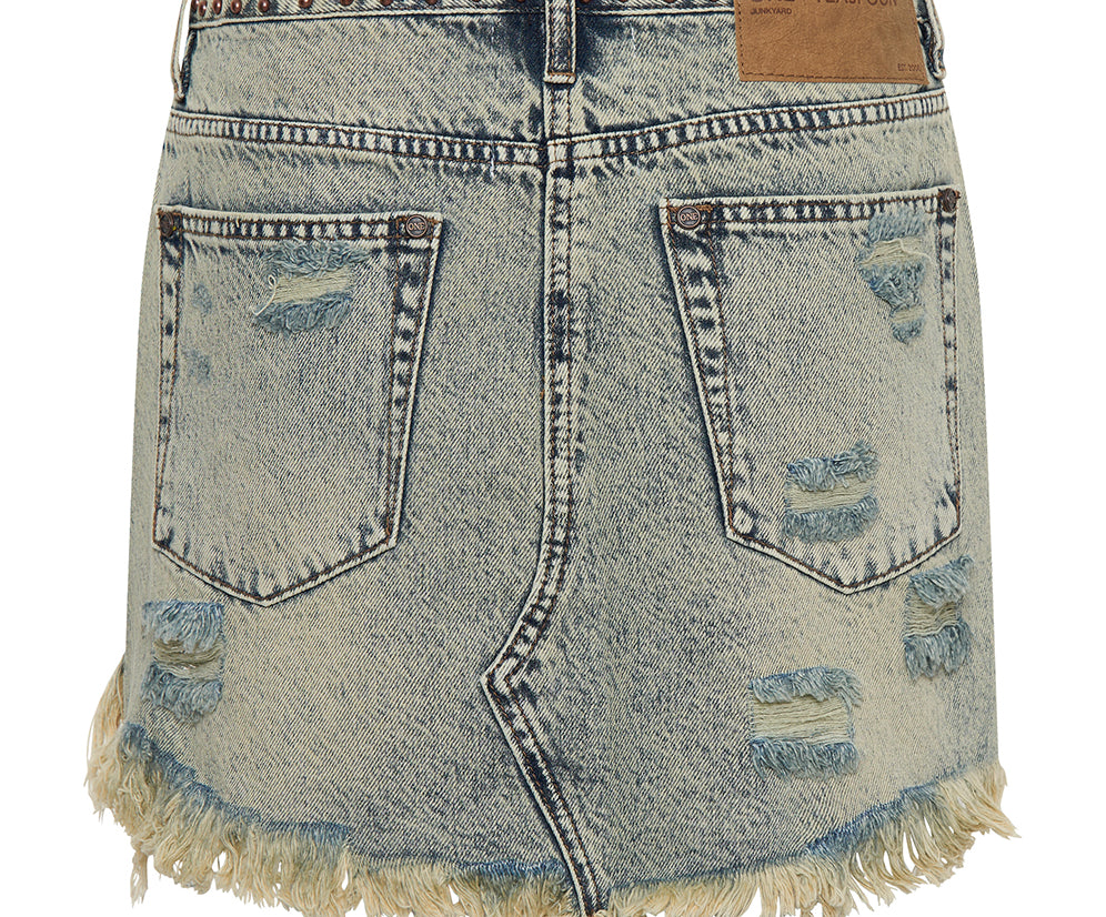 Junkyard Mini Denim Skirt - Blue Dust