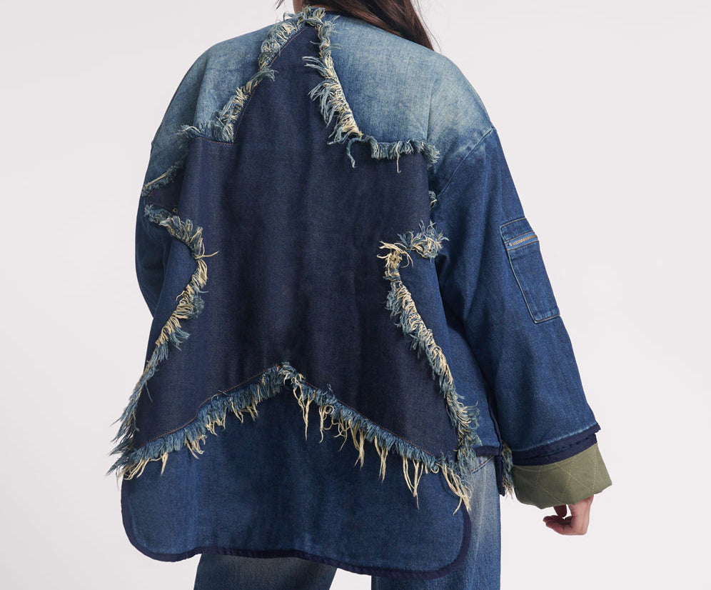 Star Denim Wadded Jacket - Dark Memphis Blue