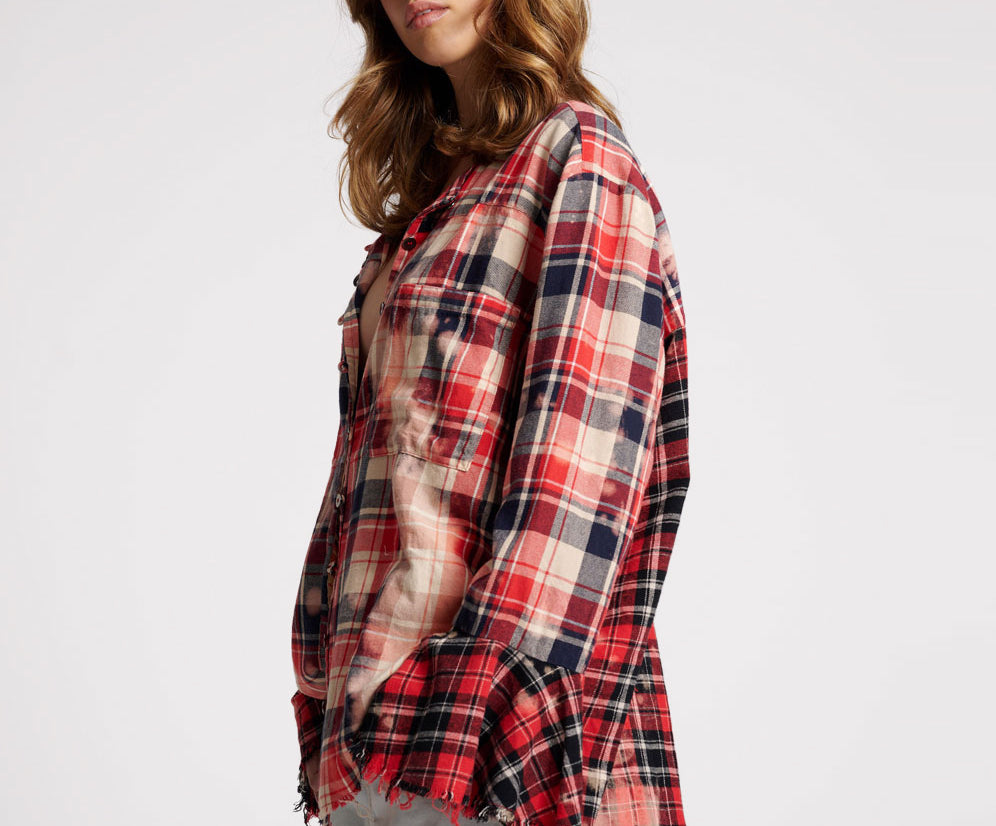 BLEACHED CHECK FANTASIE SHIRT