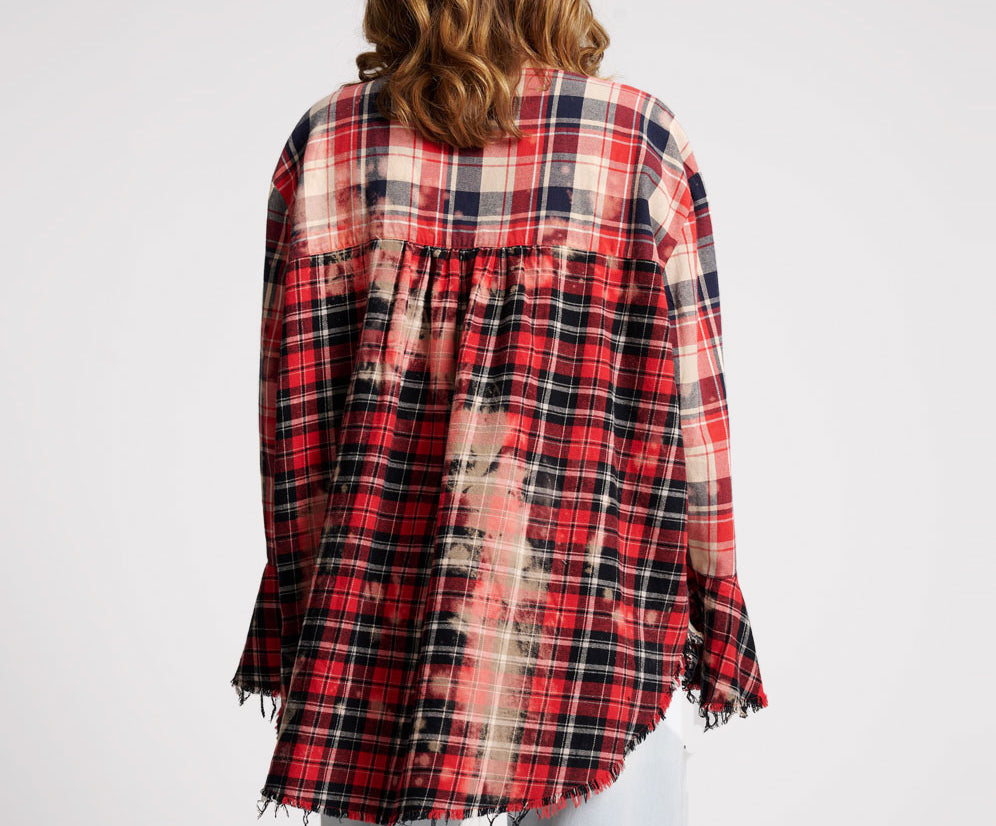 BLEACHED CHECK FANTASIE SHIRT