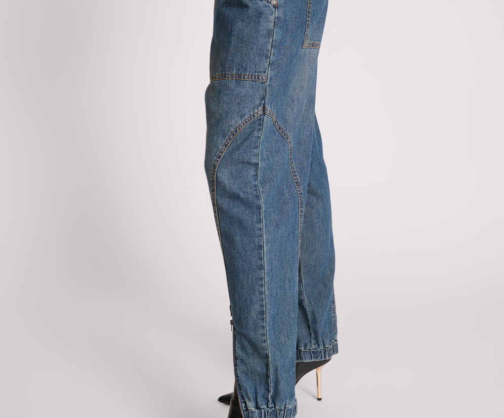 Denim Flight Pants - Used Blue