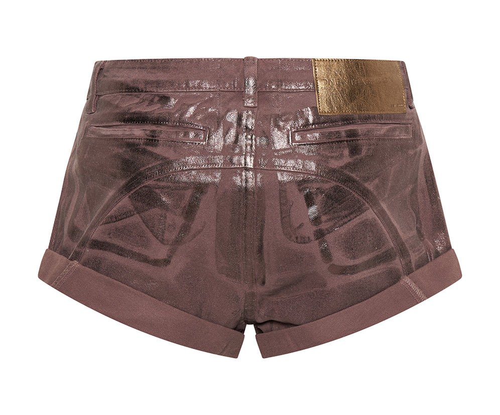 Cadet Bandits Low Waist Denim Shorts - Bronze Chocolate Brown