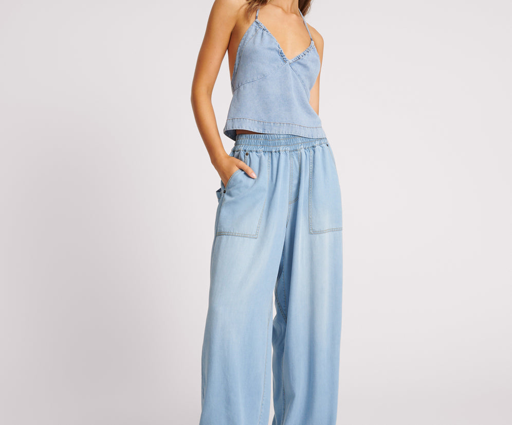 Tencel Parachute Pants - Soft Blue