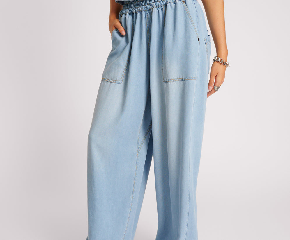 Tencel Parachute Pants - Soft Blue