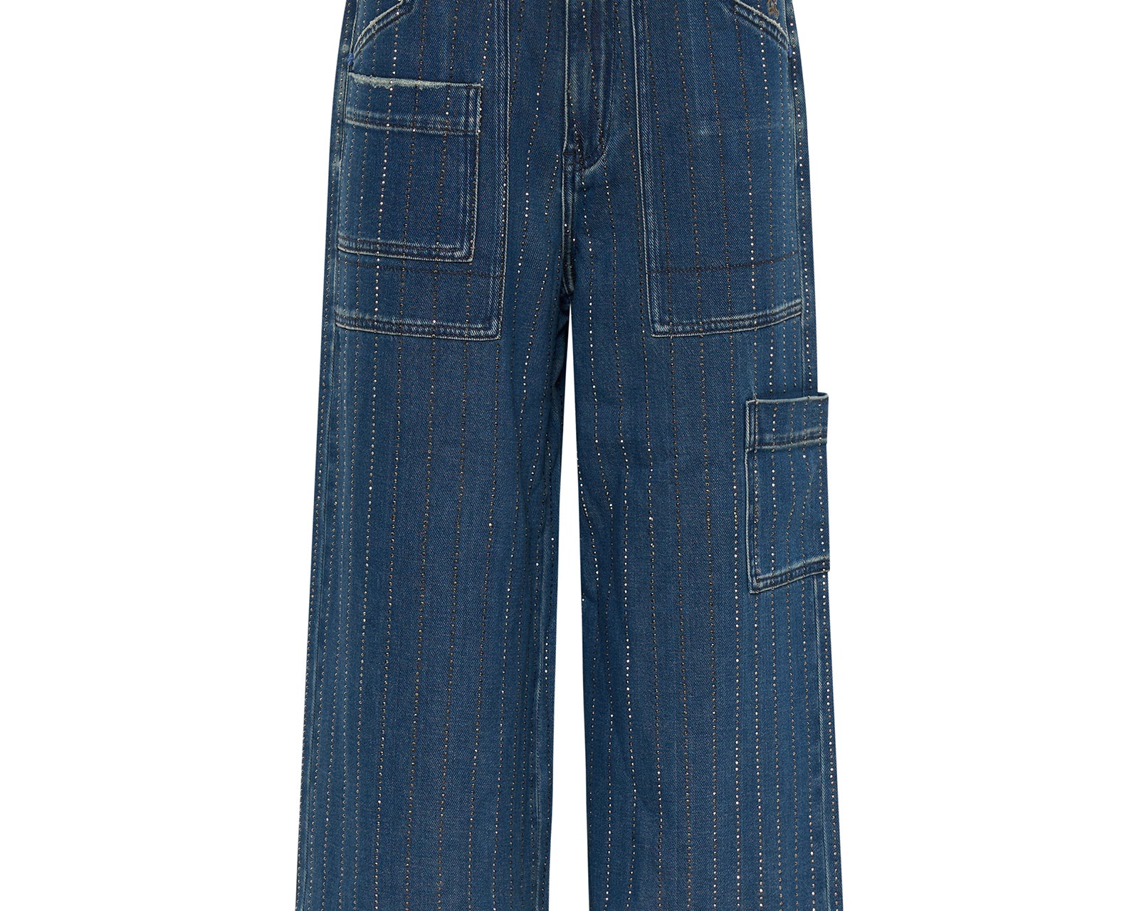 Bad Boys High Waist Wide Leg Denim Jeans - Glitter Highway