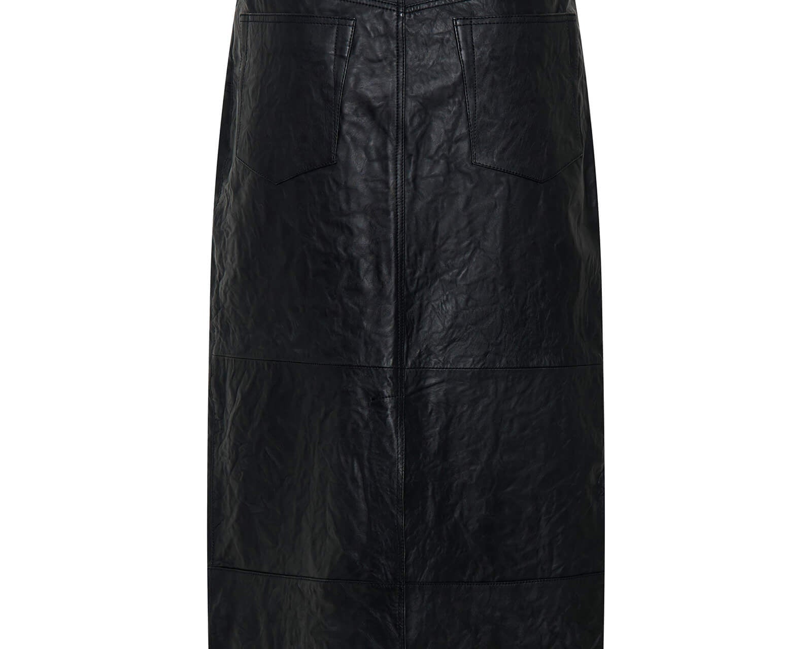 Cassidy Leather Column Midi Skirt - Black