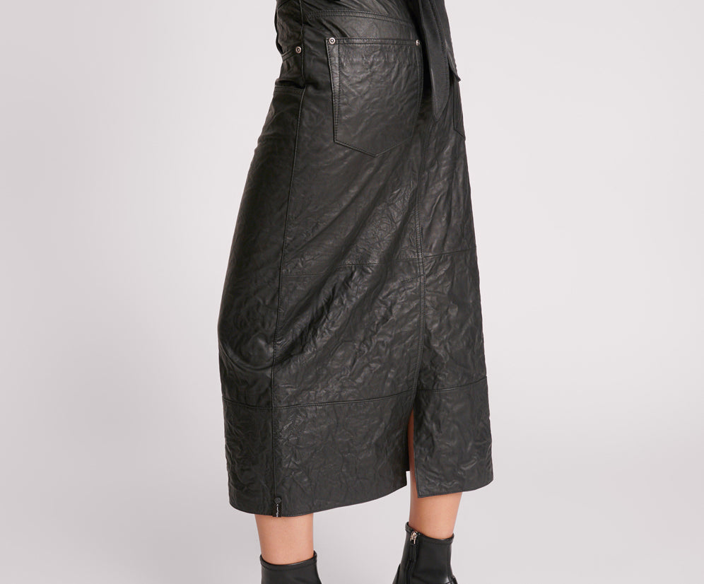 Cassidy Leather Maxi Skirt - Black