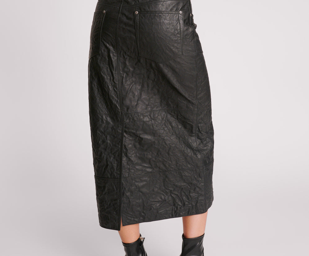 Cassidy Leather Maxi Skirt - Black