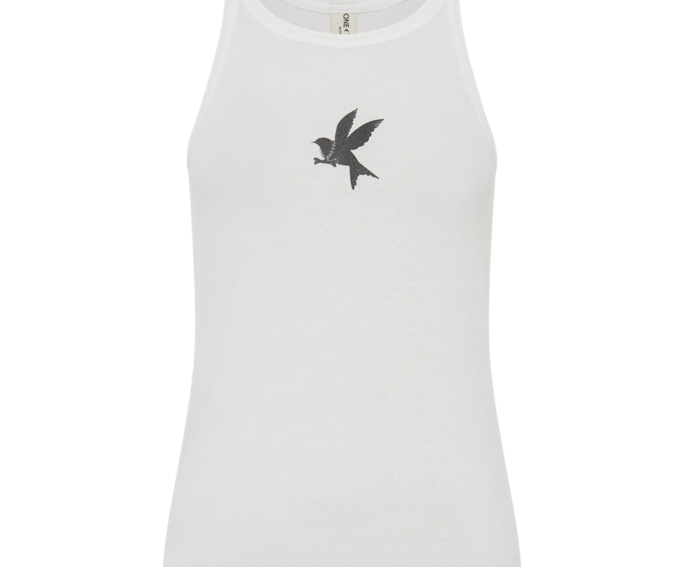 One Teaspoon Fine Ribbed Singlet - White