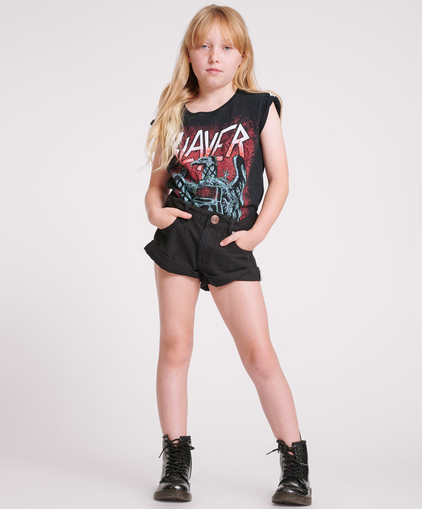 Kids Bandits Low Waist Denim Shorts - Black