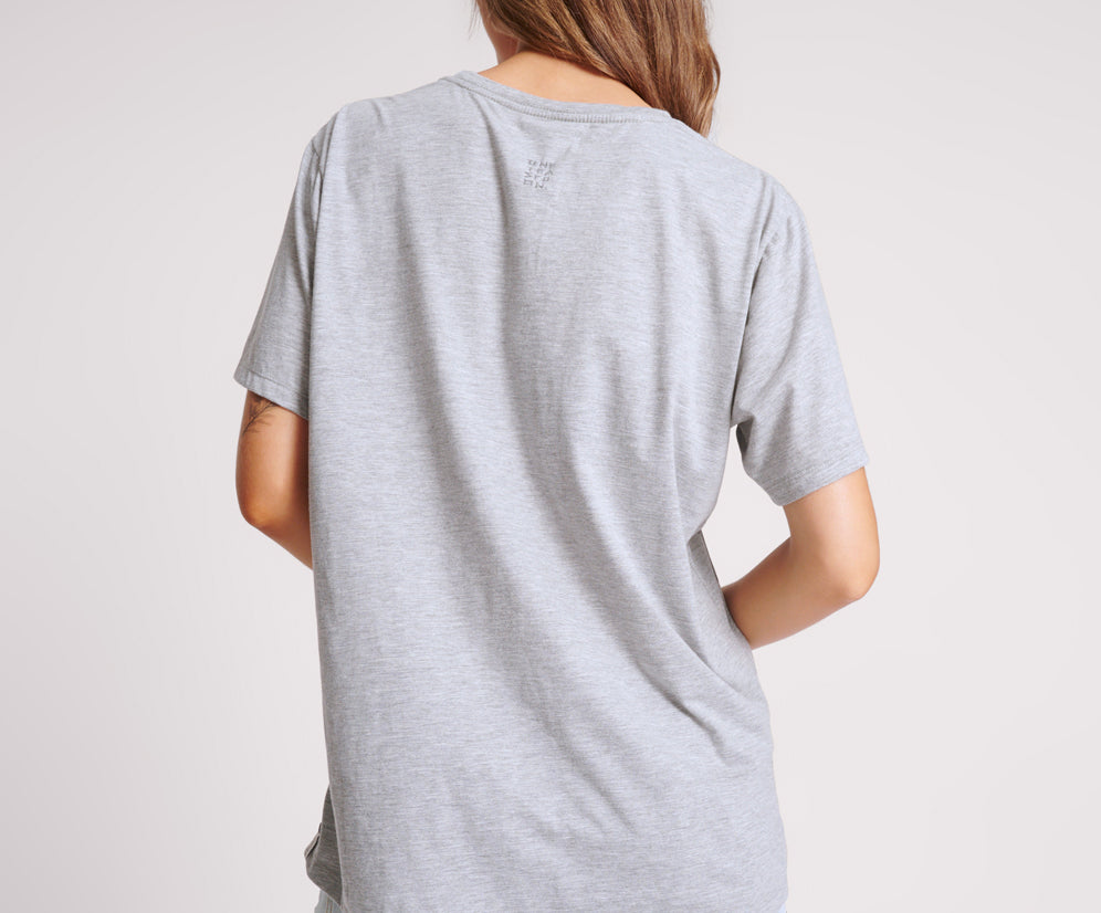 Peace Burnout Basketball Tee - Grey Marl