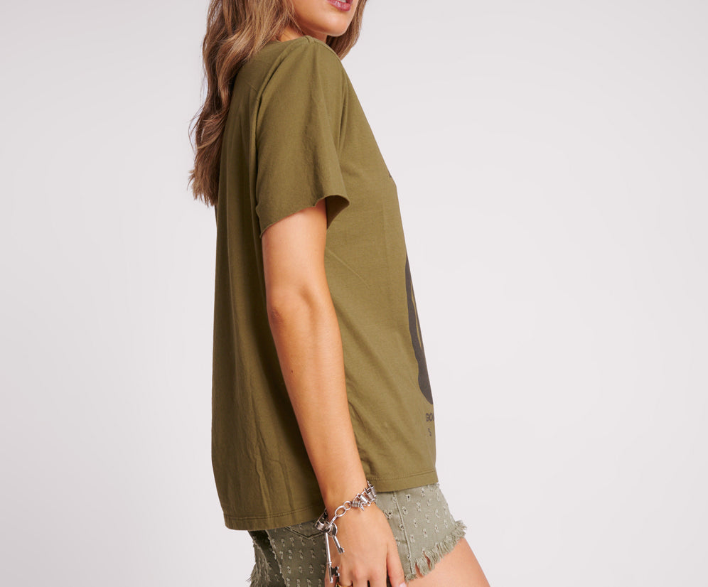 Roll Like Thunder Boyfriend Tee - Khaki