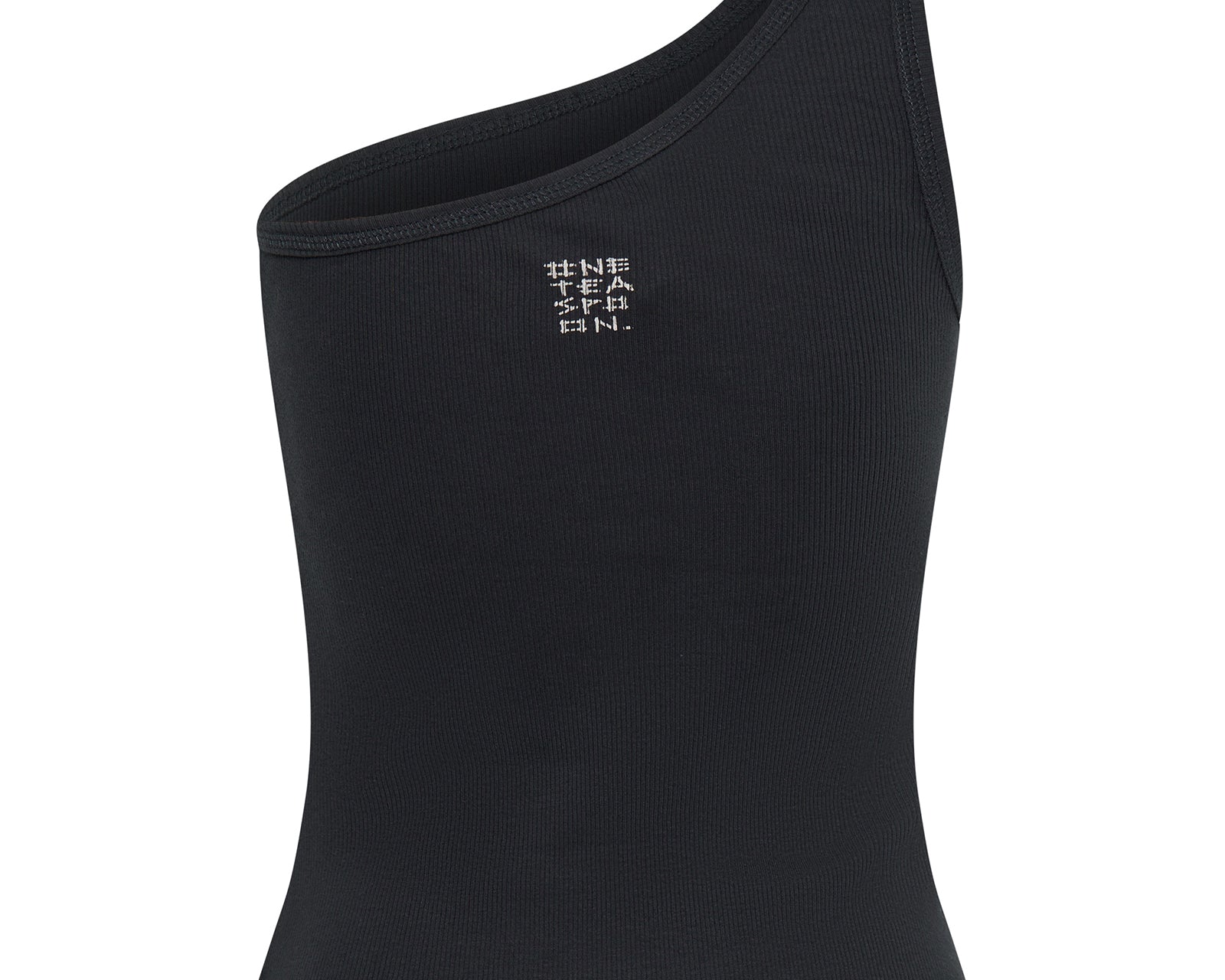 Asymmetrical Rib Tank Top - Washed Black