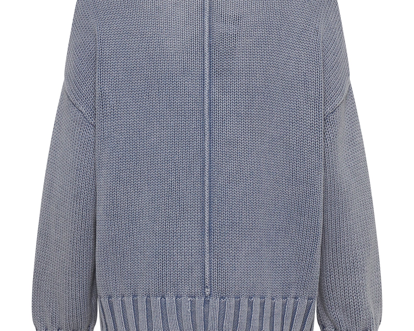 Acid Washed Oversized Pocket Sweater - Washed Blue