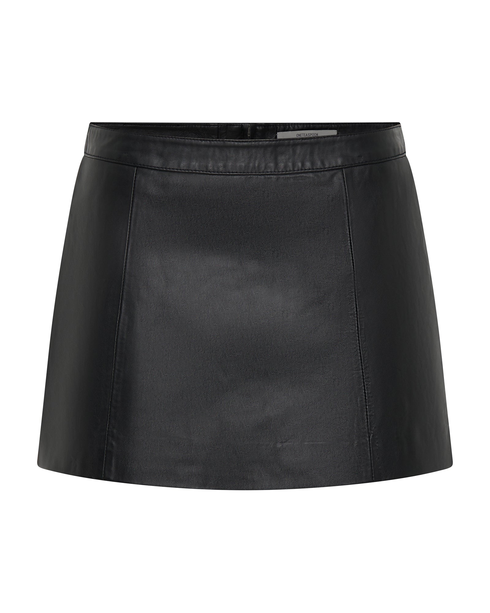 A Line Leather Mini Skirt Black One Teaspoon USA