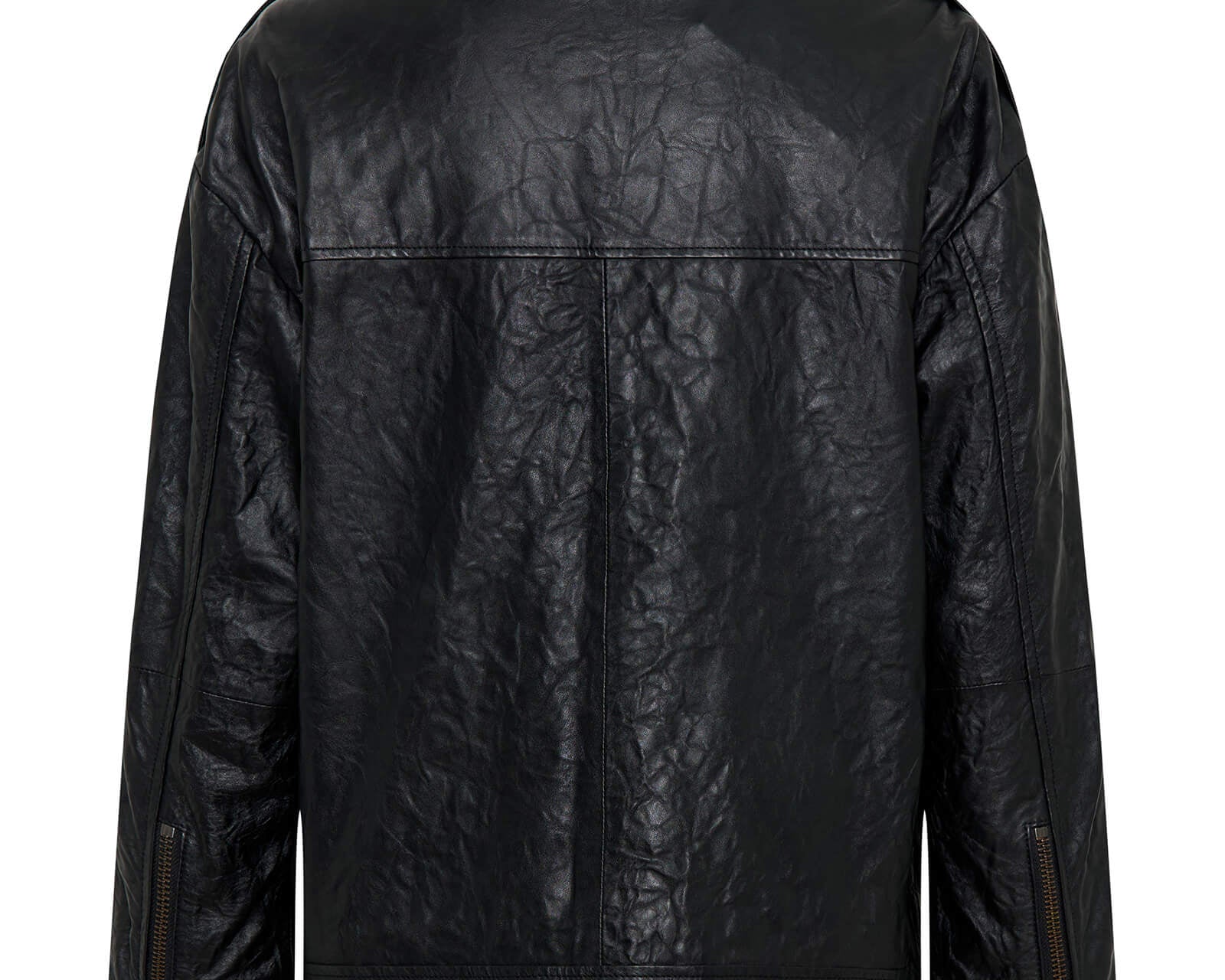 Boyfriend Leather Biker Jacket - Black