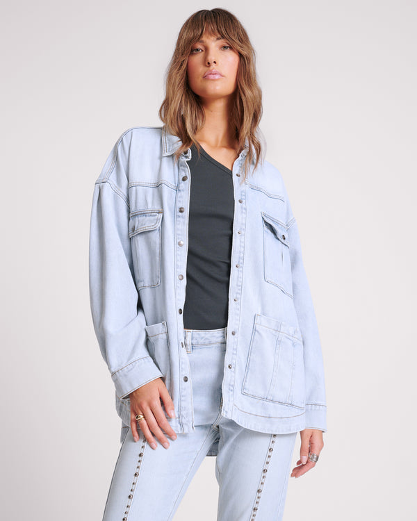 Longline Denim Jacket - Hustler