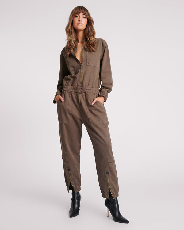 Dark Romance Jumpsuit - Dark Khaki