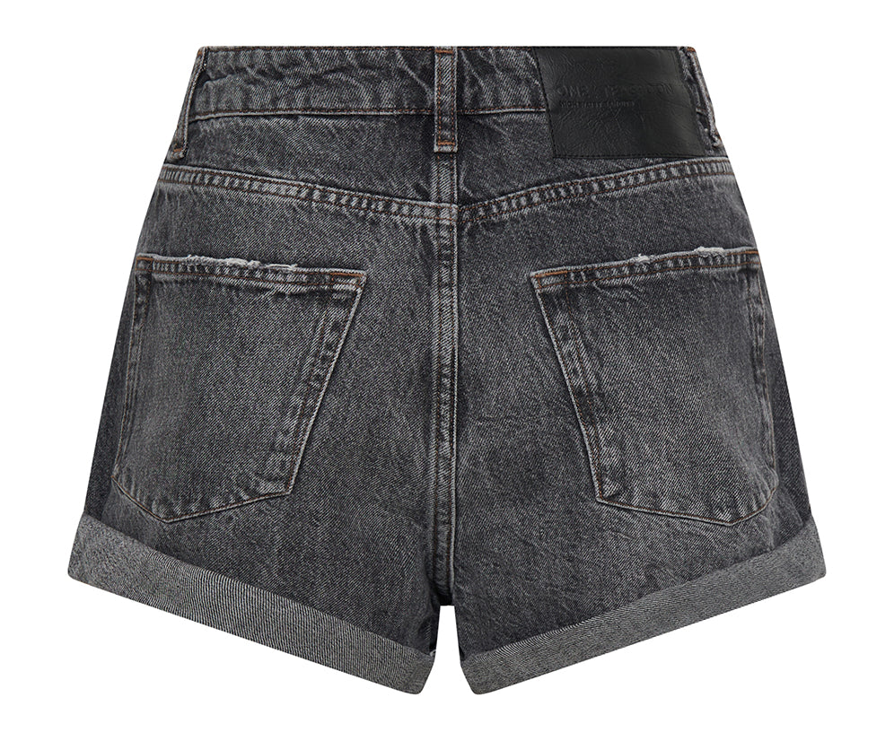 Bandits High Waist Denim Shorts - Charcoal Grey