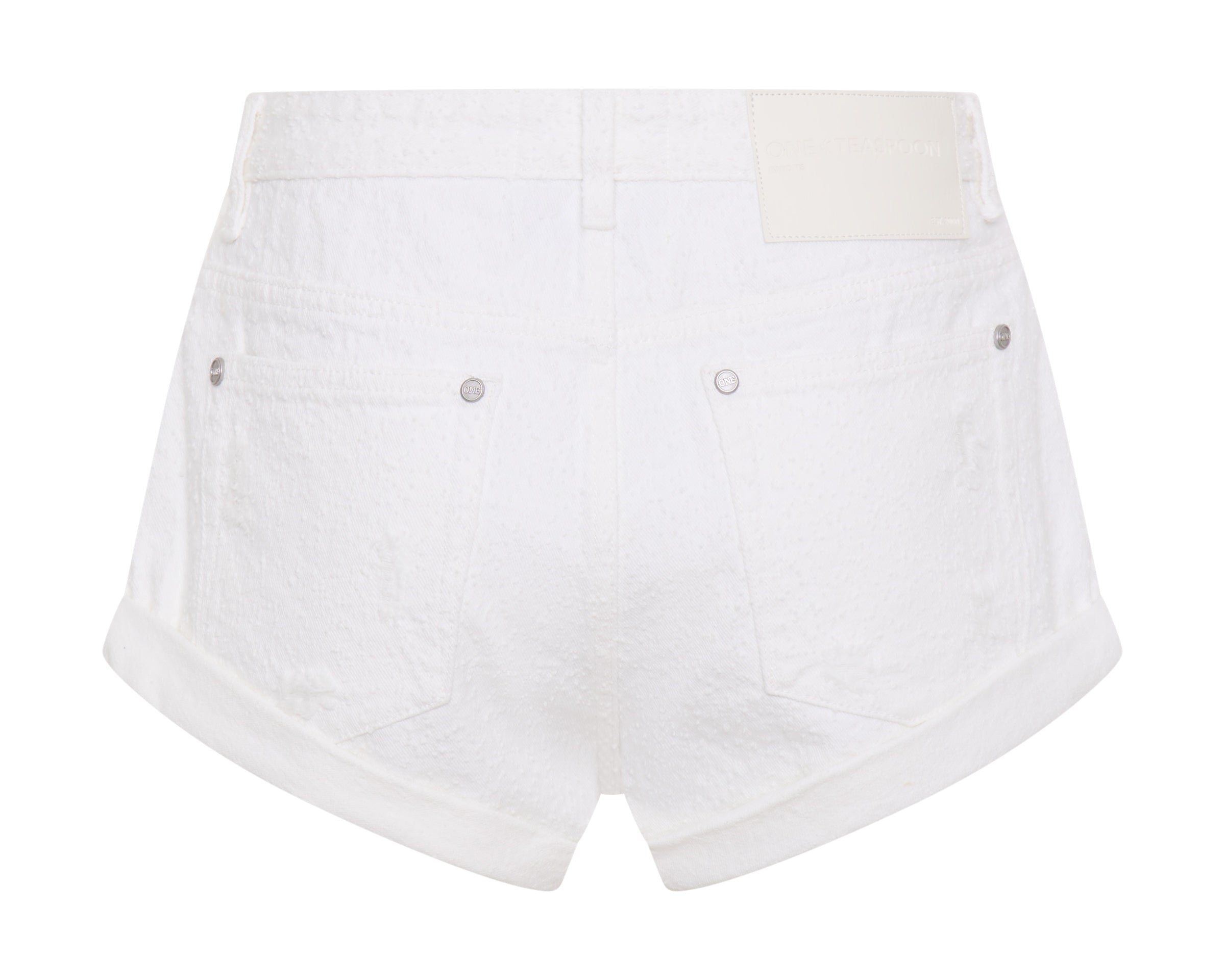 Bandits Low Waist Denim Shorts - Textured White