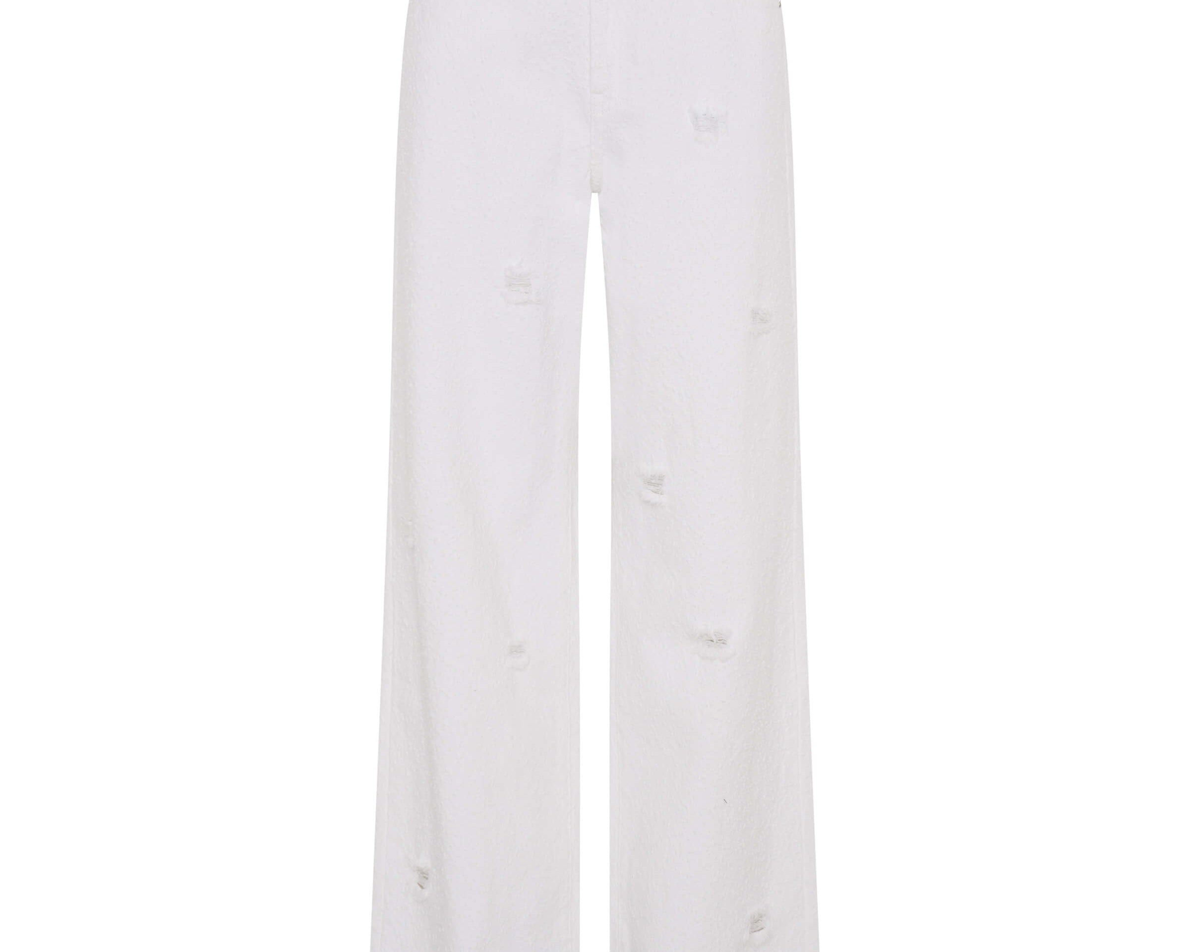 Jackson Mid Waist Wide Leg Denim Jeans - Textured White