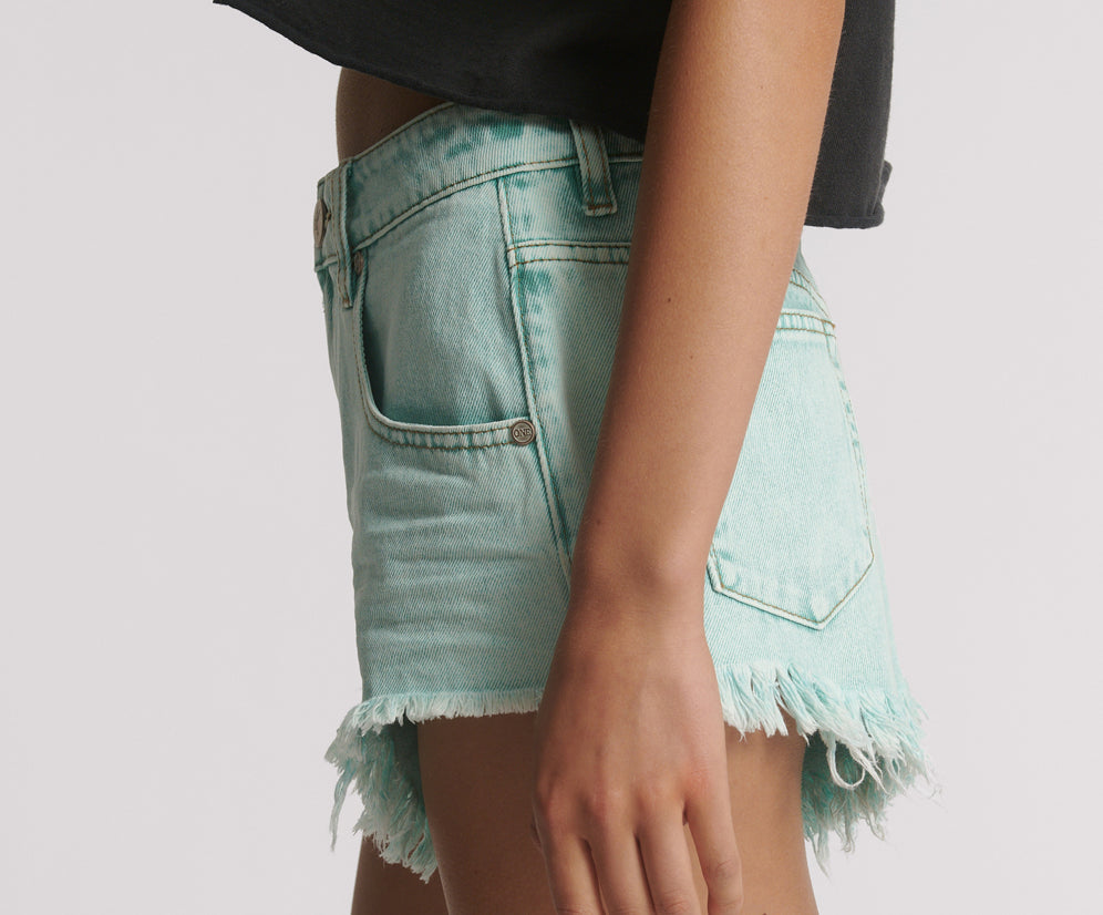 Renegades High Waist Denim Shorts - Mint