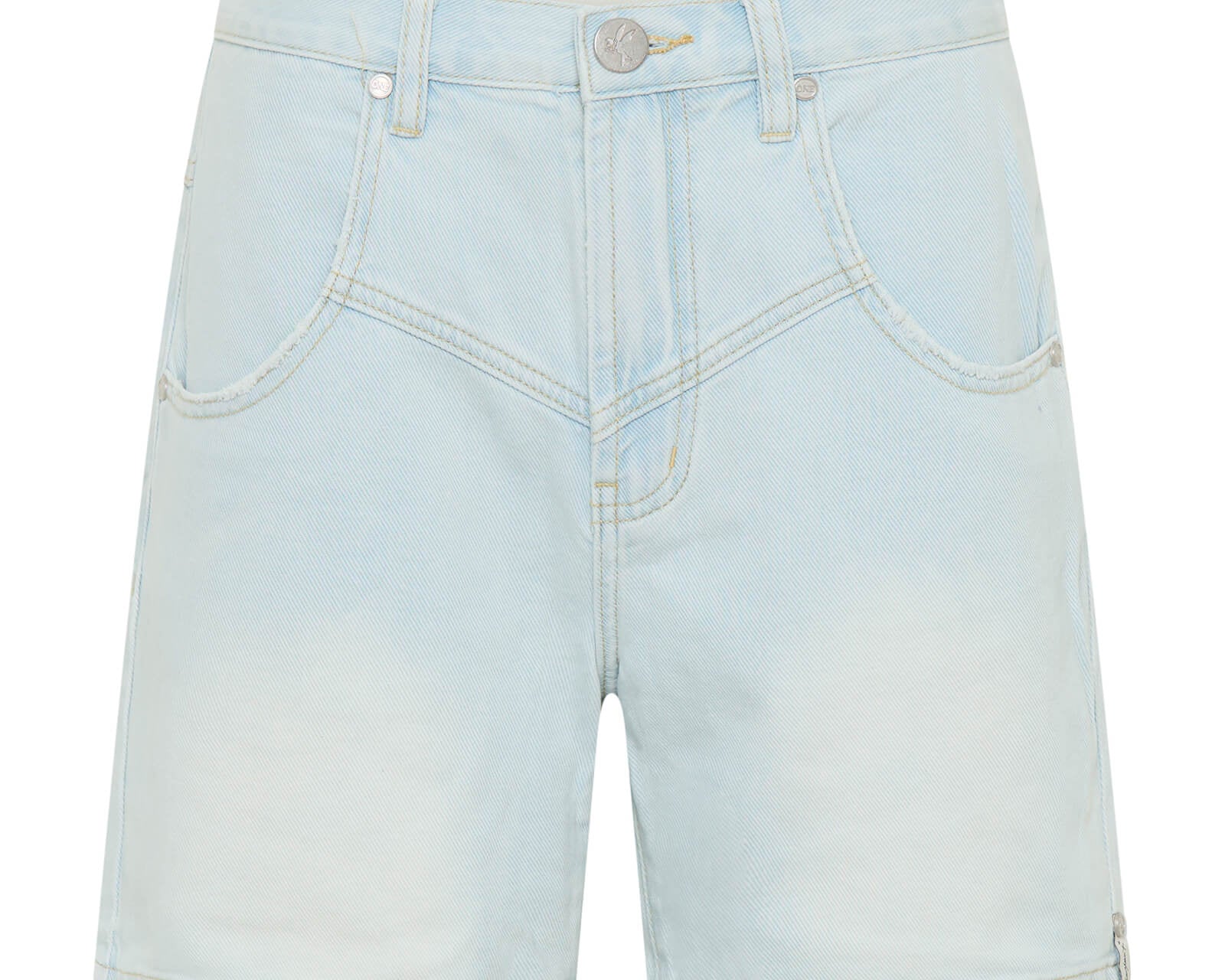 Kinks Mid Waist Long Length Denim Shorts - Le Surf