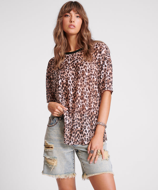 Printed Mesh Tee - Animal