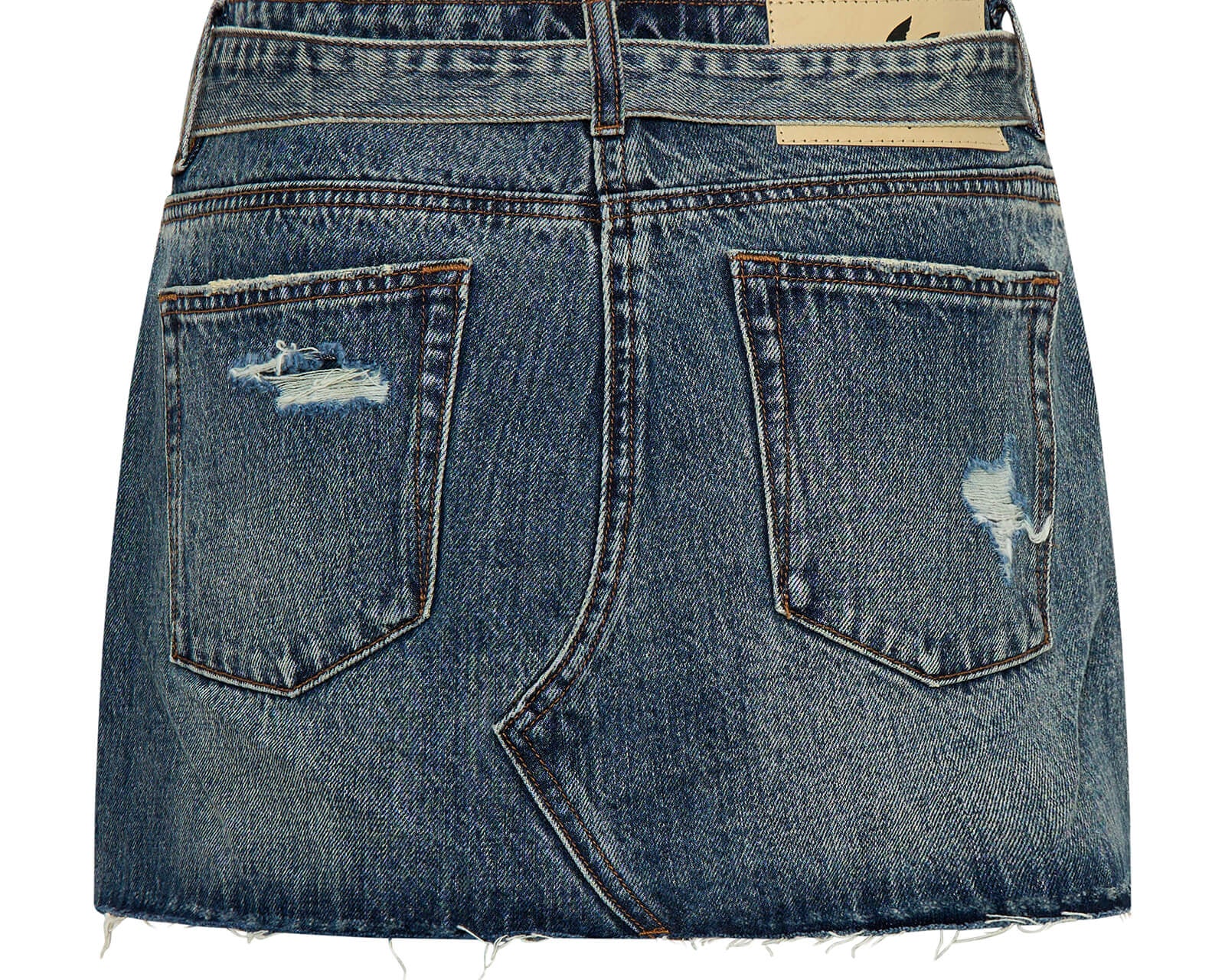 Belted Denim Mini Skirt - Boys Club Blue