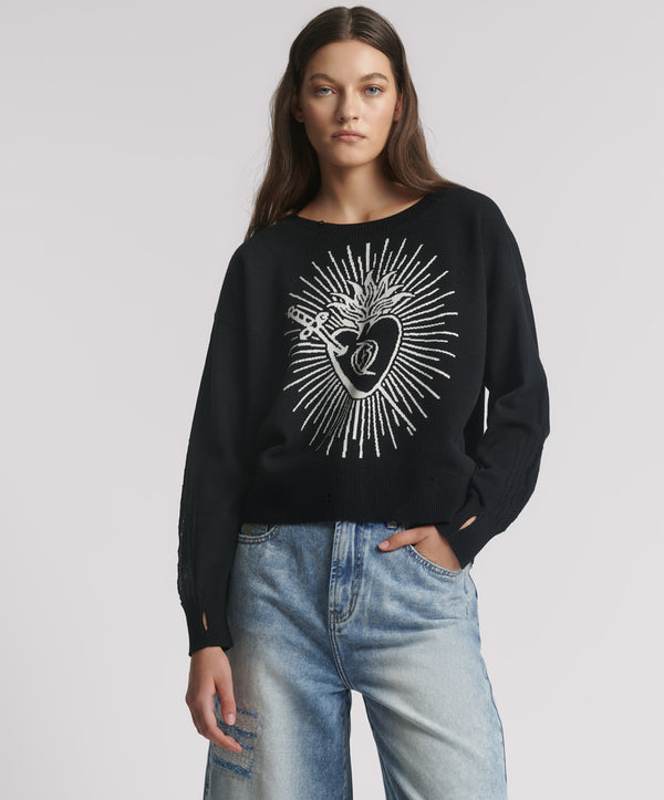 Heart O Steel Knit Jumper - Black