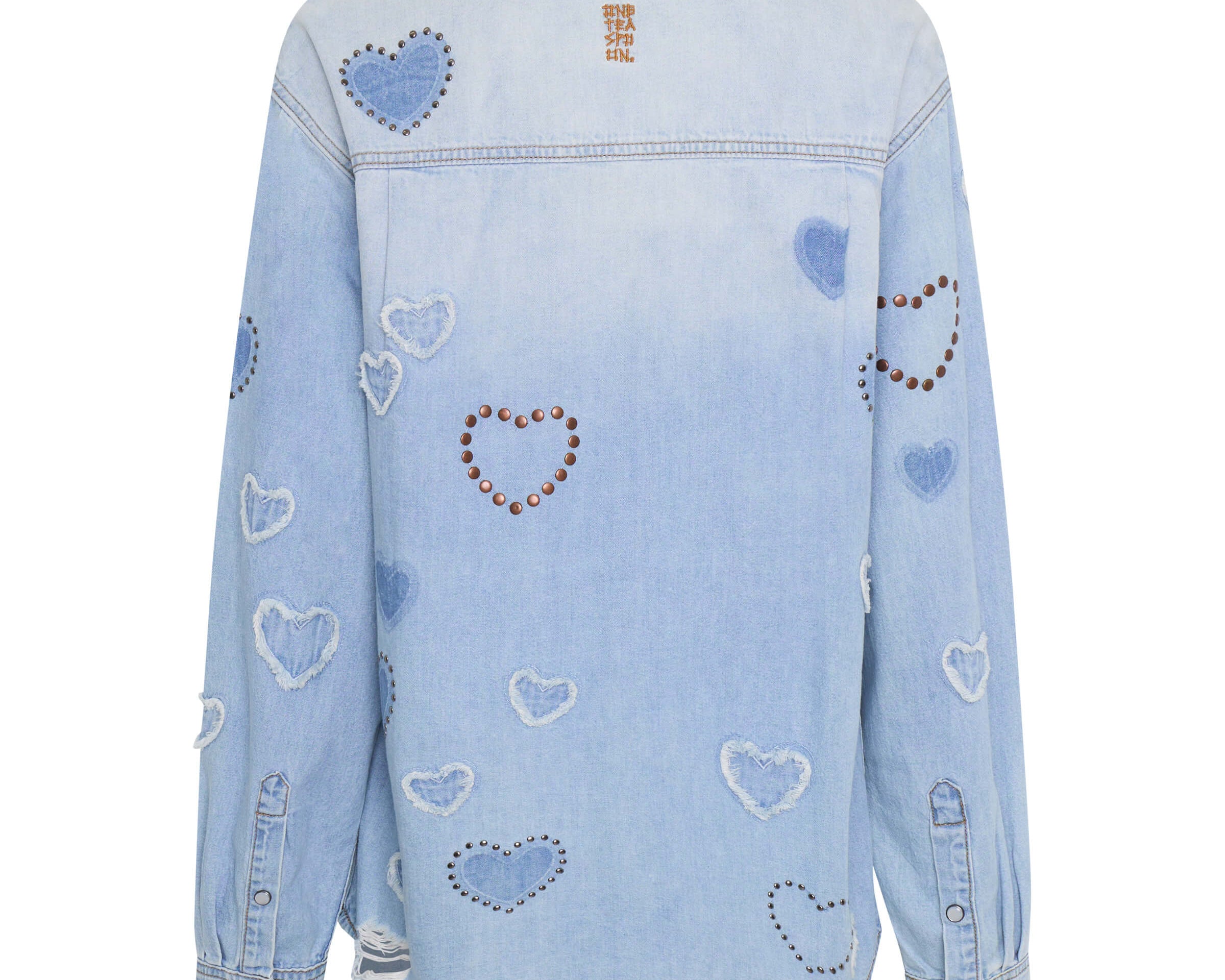 Everyday Studded Denim Shirt - Blue Heart