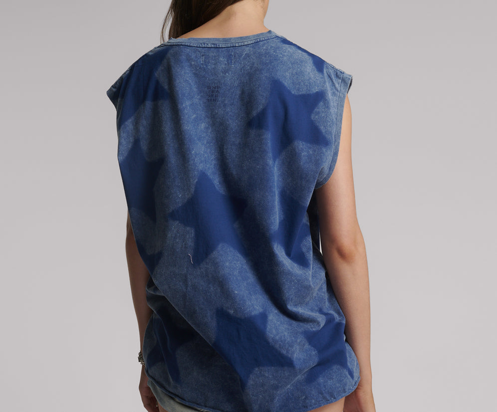 Star Dust Oversized Tank - Blue