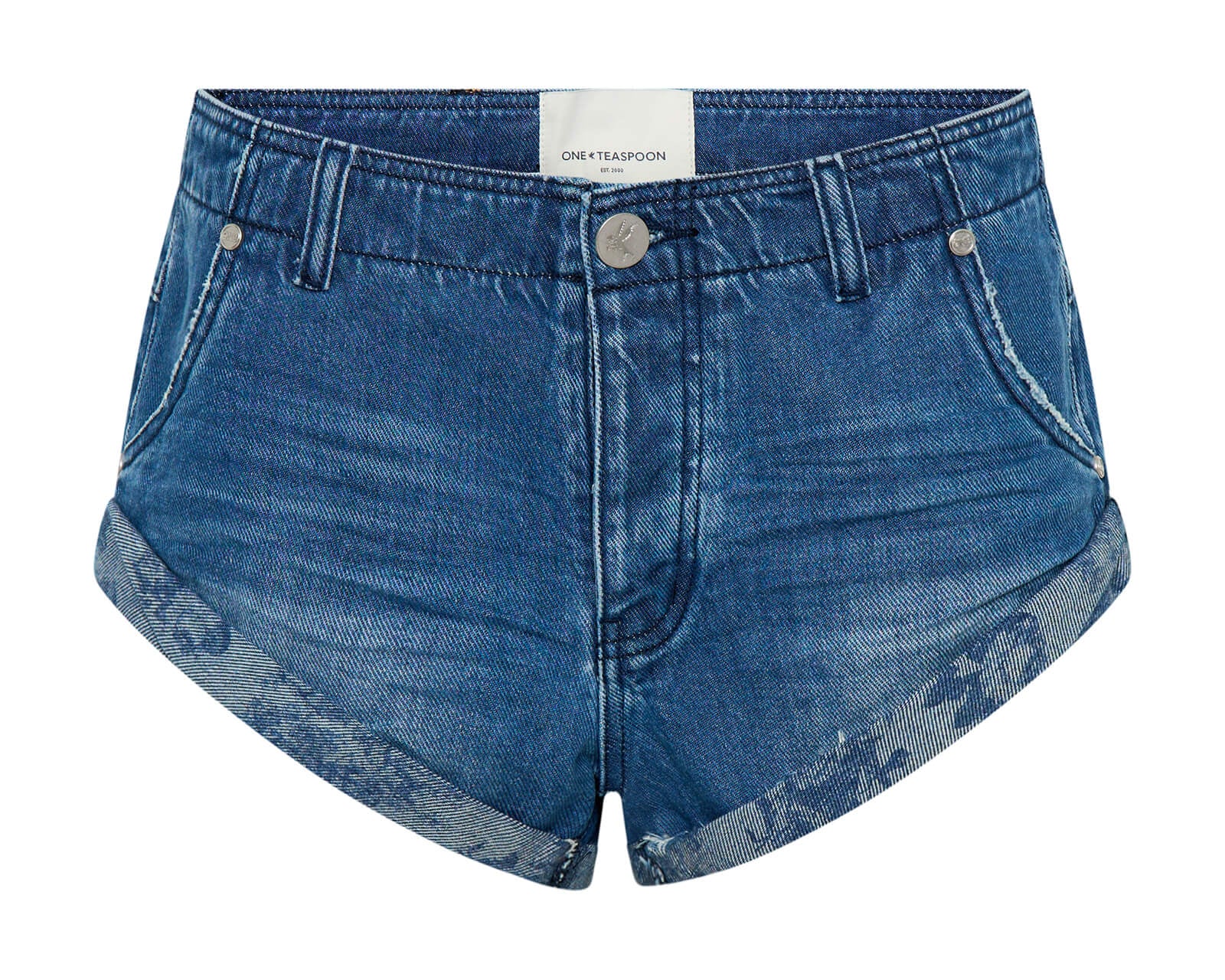 Sailors Low Waist Denim Shorts - Rosewood