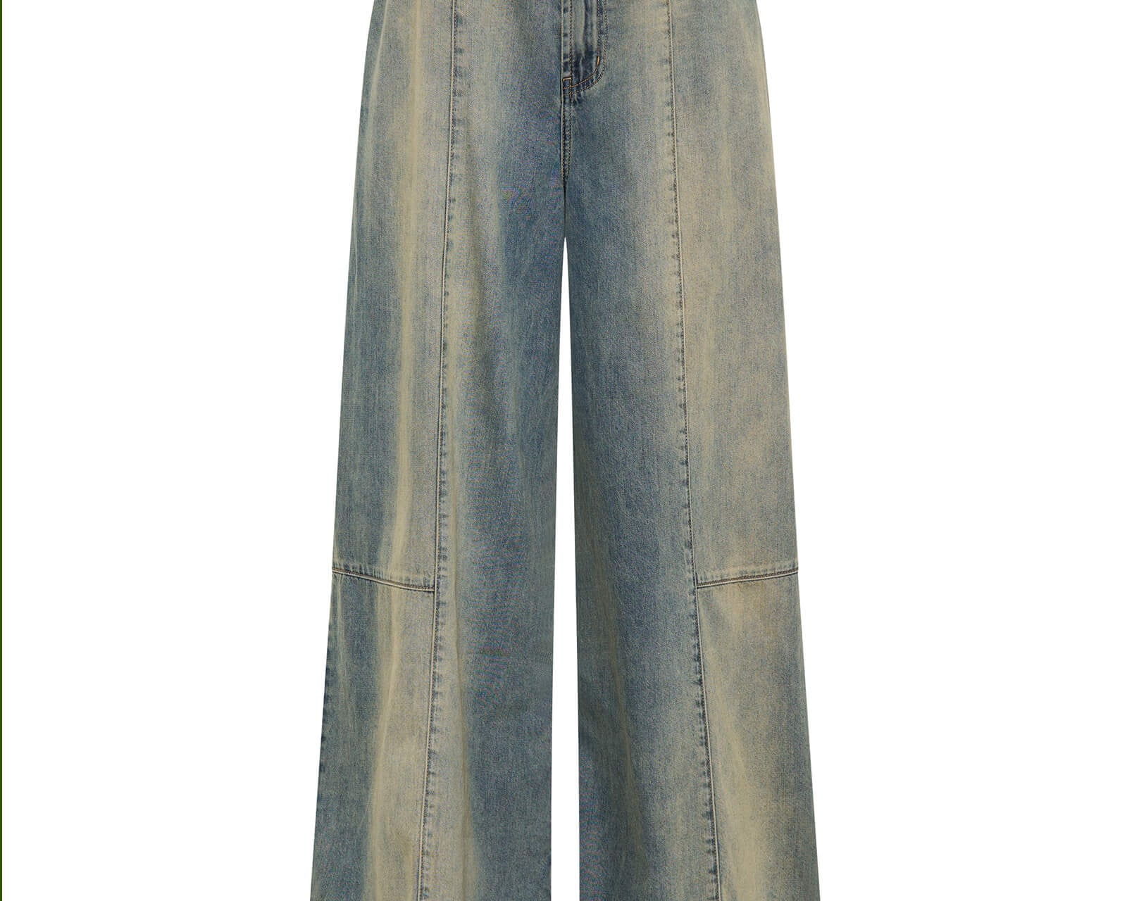 Palazzo Mid Waist Denim Jeans - Blue Sand Chambray