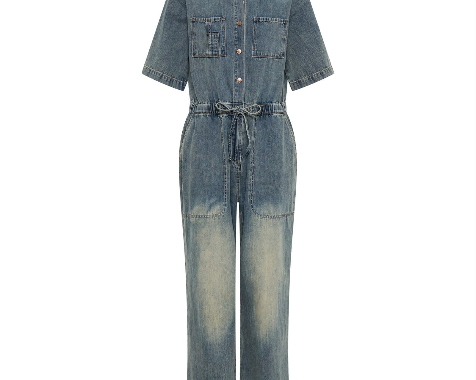 Veronica Denim Jumpsuit - Blue Sand