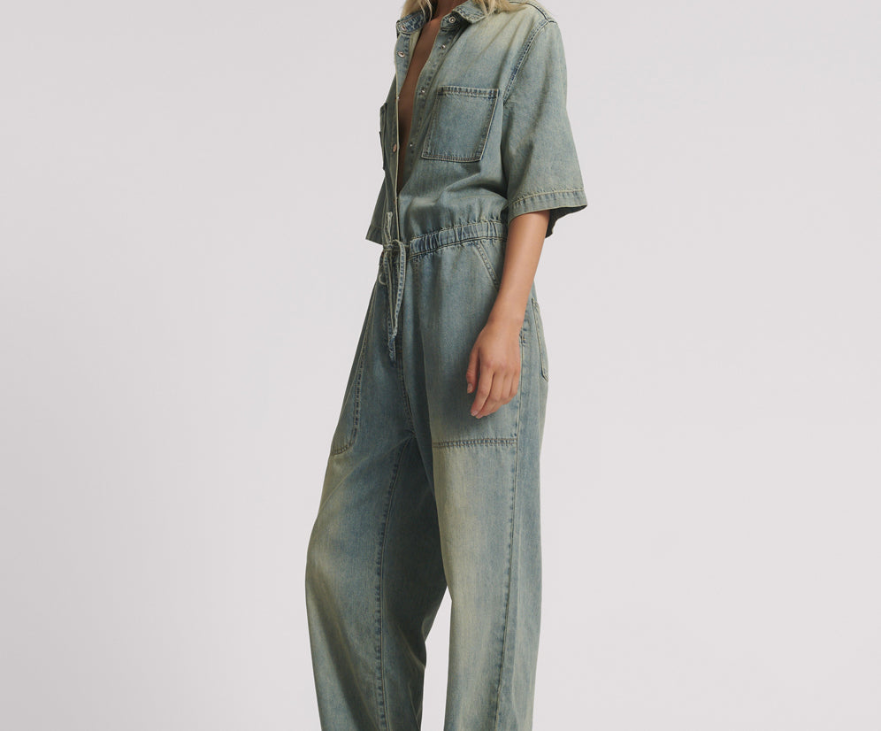 Veronica Denim Jumpsuit - Blue Sand