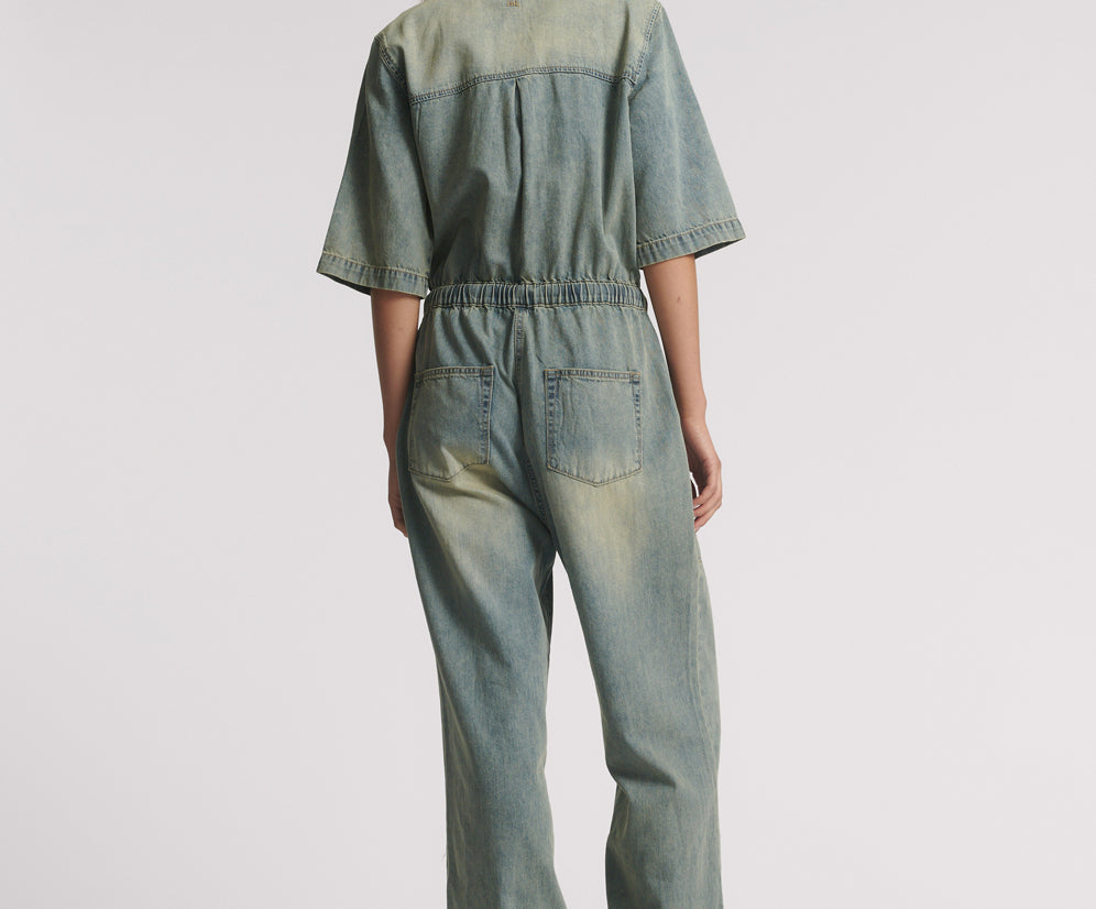 Veronica Denim Jumpsuit - Blue Sand