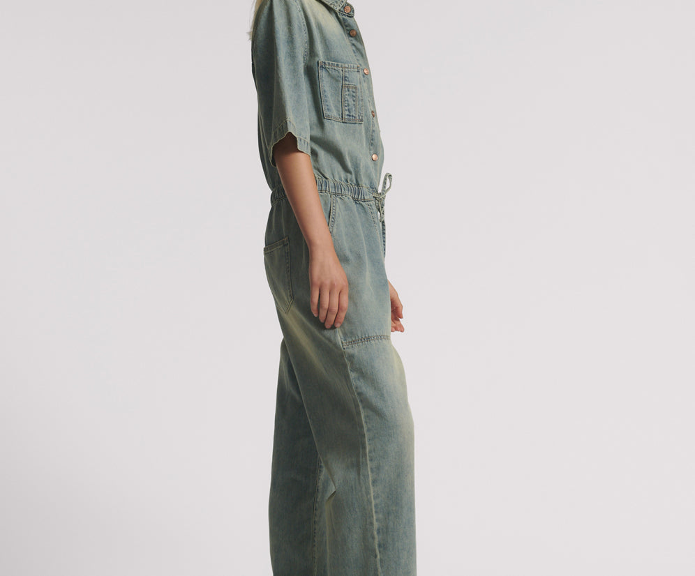 Veronica Denim Jumpsuit - Blue Sand