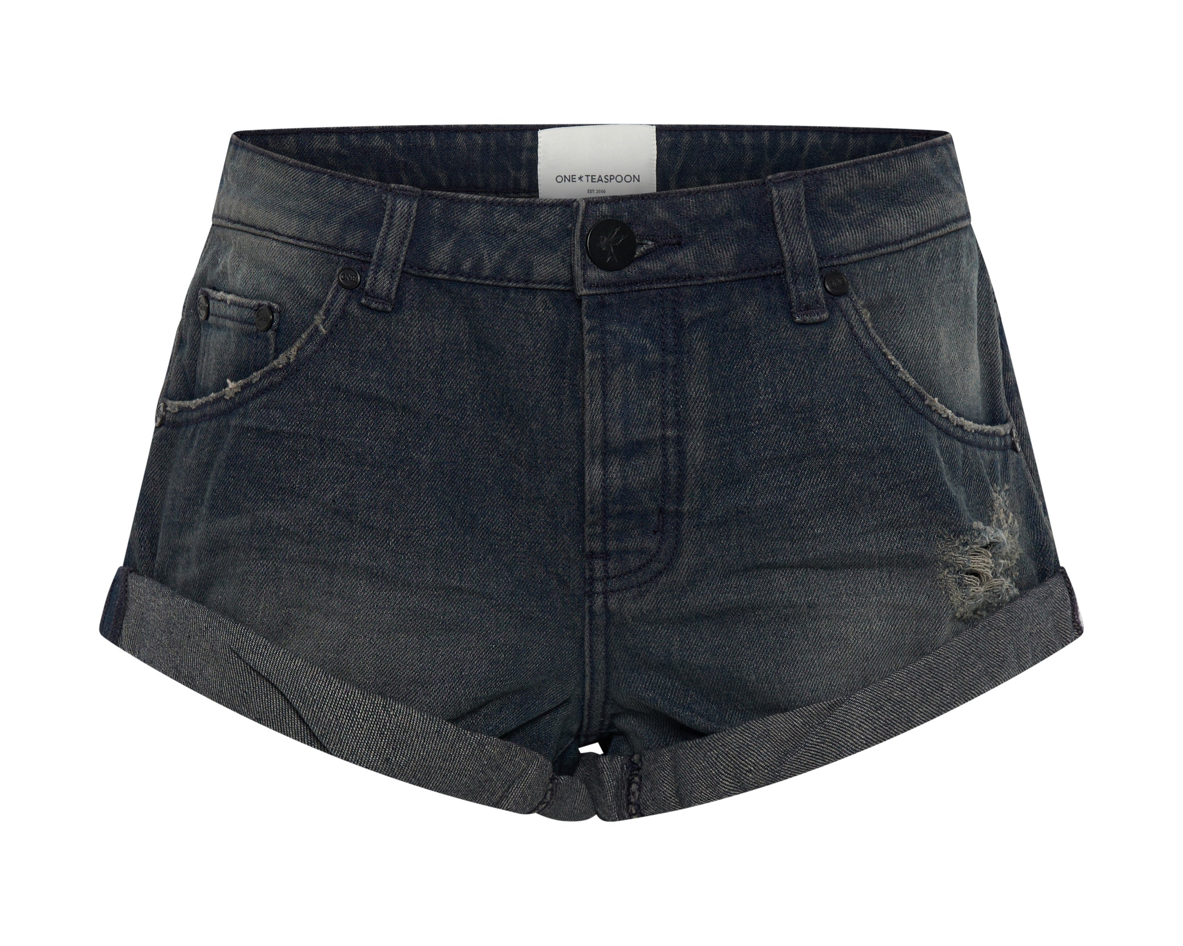 Bandits Low Waist Denim Shorts - Fox Black